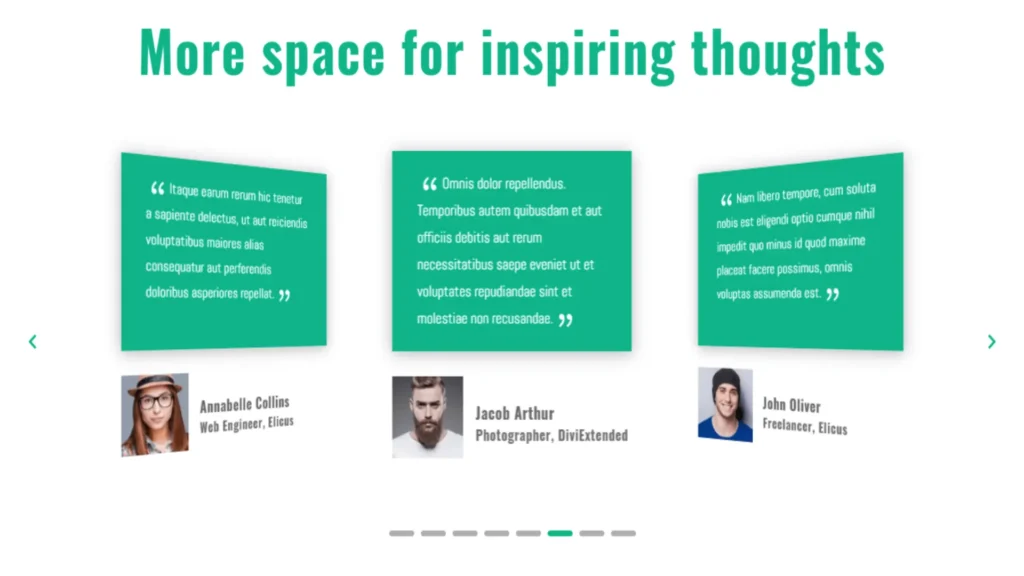 Divi testimonial slider example 4