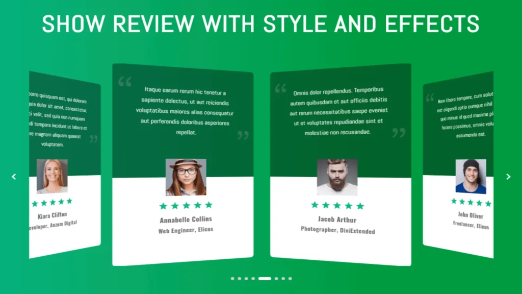 Divi testimonial slider example 5