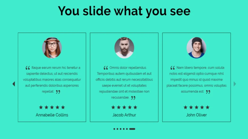 Divi testimonial slider example 9