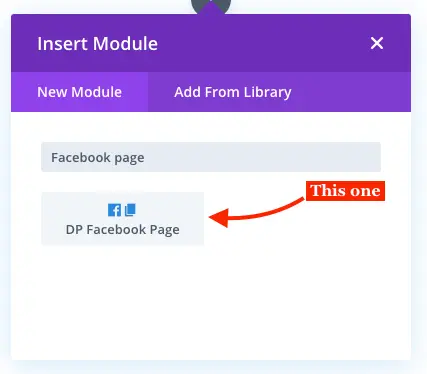 Facebook page module for Divi