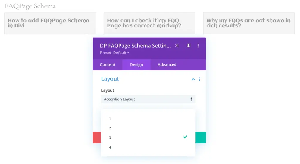 FAQPage Schema accordion layout