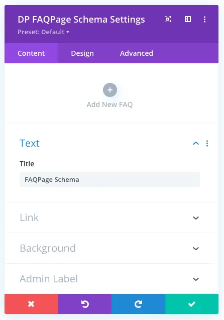 FAQPage Schema module with global content settings