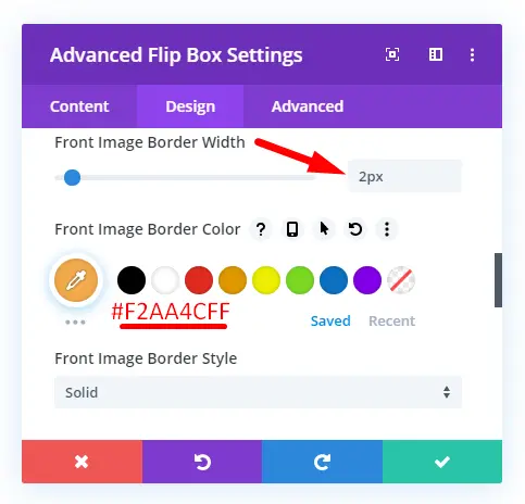 Flip box front image or icon style