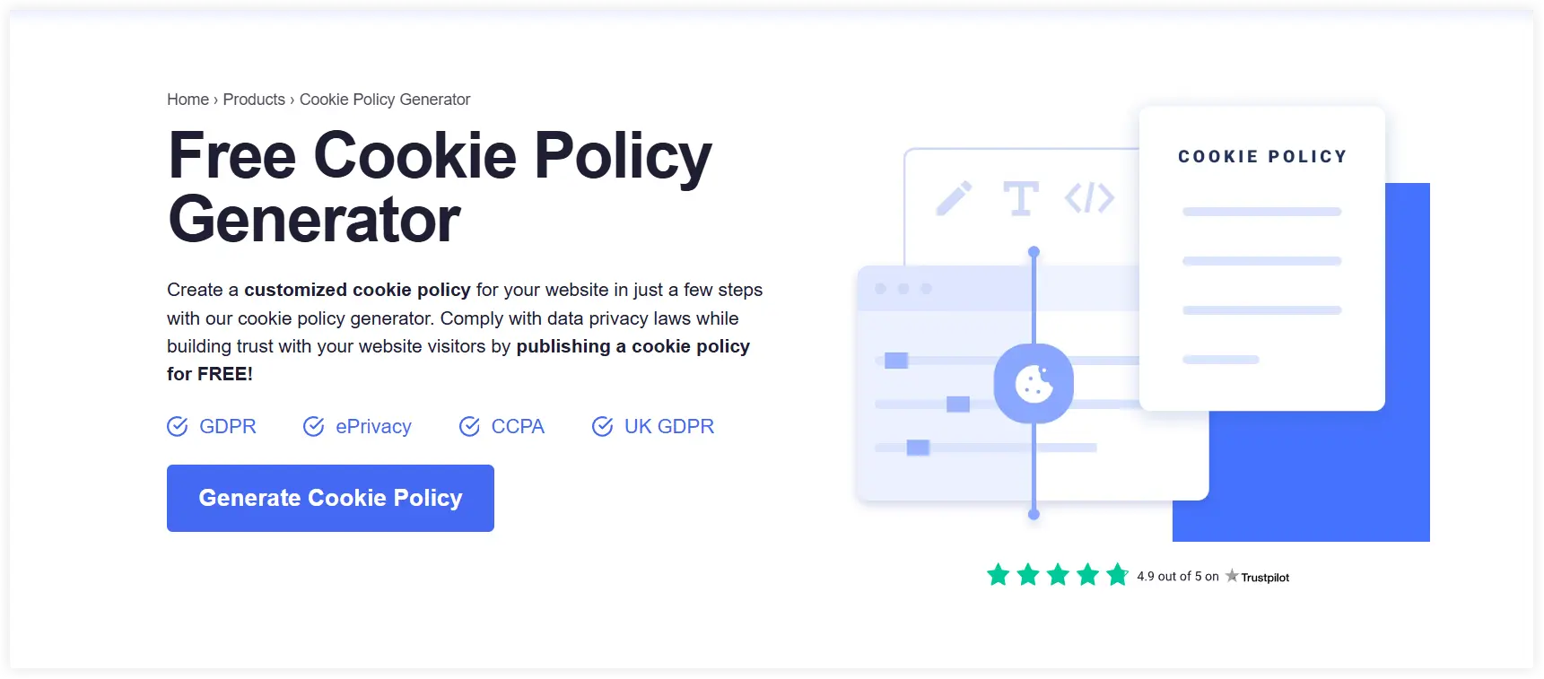 Cookie policy generator