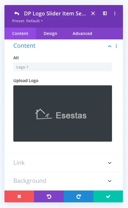 Individual logo setting content tab