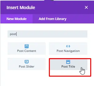 Insert post title module