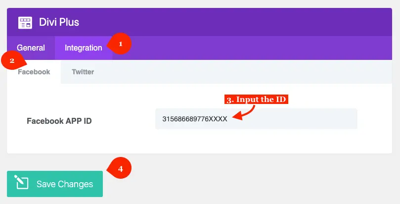 Integrate Facebook app ID in Divi Plus