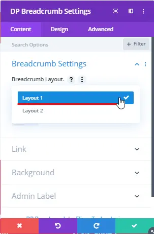 Layout 1 in breadcrumb layout