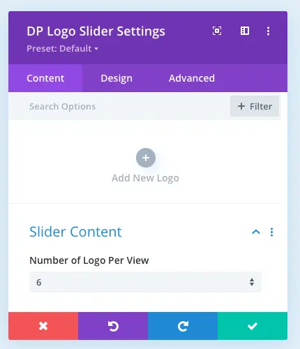 Logo slider content setting