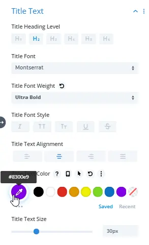 Optin title text settings