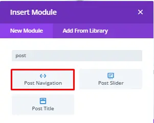 Post navigation module for custom blog post template