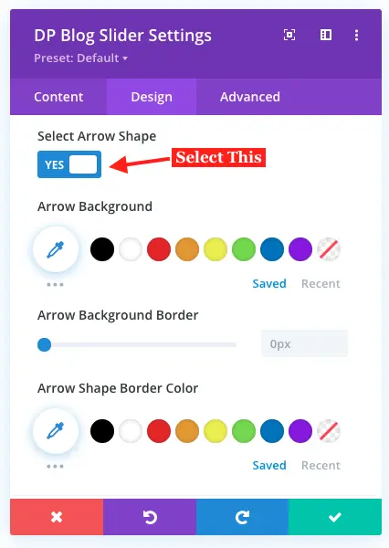 Post slider arrow shape option