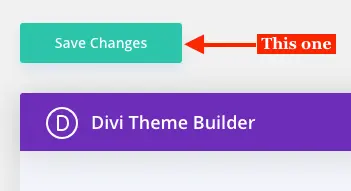 Save changes button in Divi builder