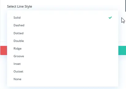 Select line style option