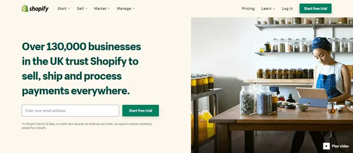 Shopify online store builder