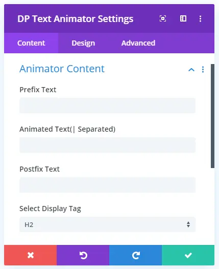 Text animator module