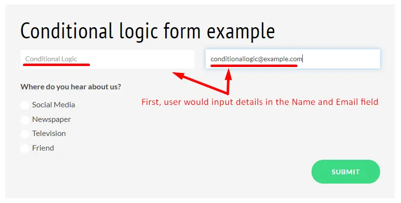 Working of Divi conditional logic form step a