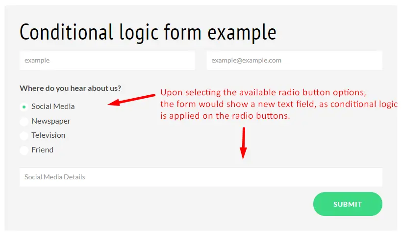 Working of Divi conditional logic form step b