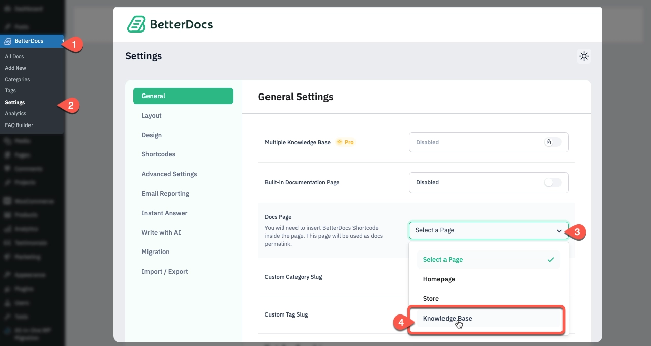 Assign docs page to BetterDocs