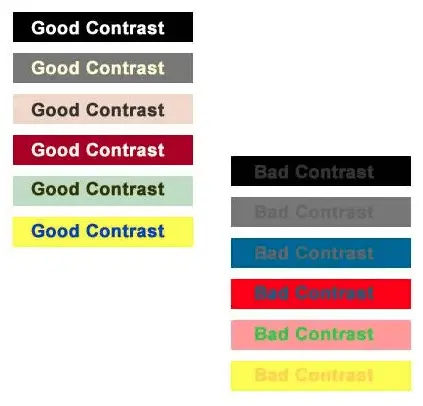 Bad and good font contrast
