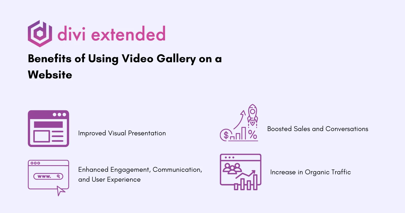 Benefits of using video gallery in Divi