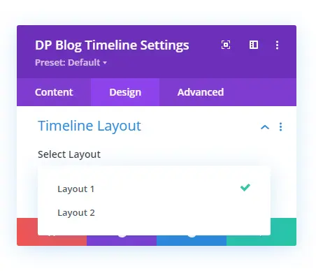 Blog post timeline layouts option