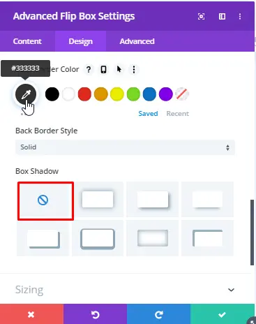 Box shadow options