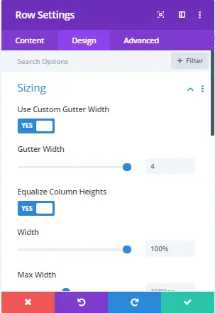 Column height setting