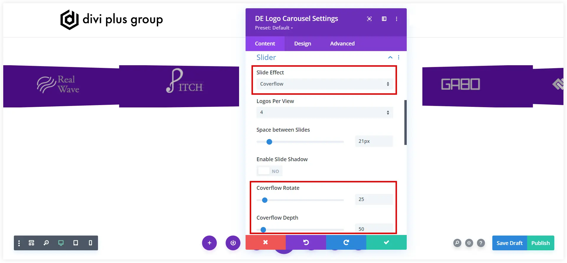 Grid logo carousel slider settings