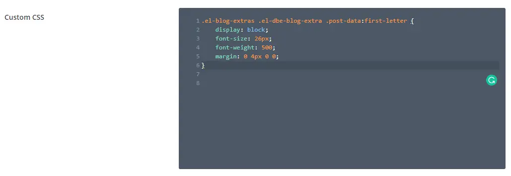 Divi Blog Extras drop cap custom CSS