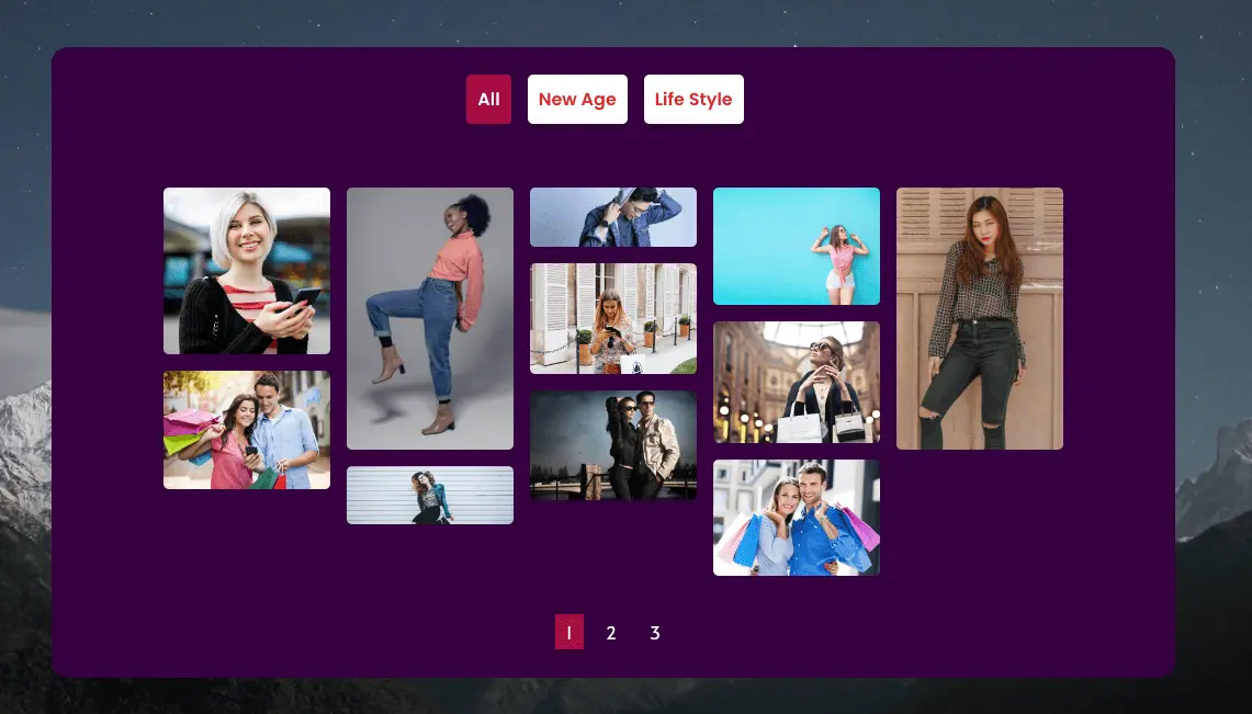 Divi filterable image gallery example 3