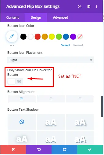 Divi flip box back button styling
