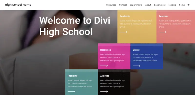 Divi High School education theme