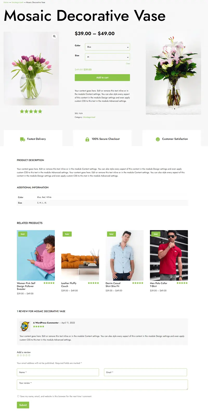 Divi Layouts for WooCommerce product page 24