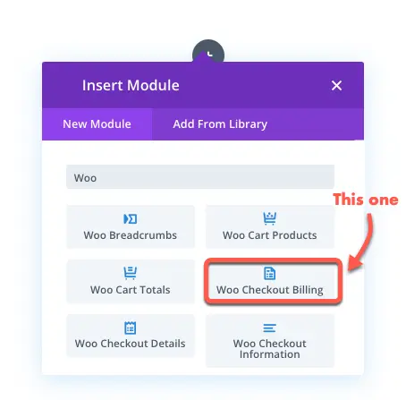 Divi modules for WooCommerce checkout billing