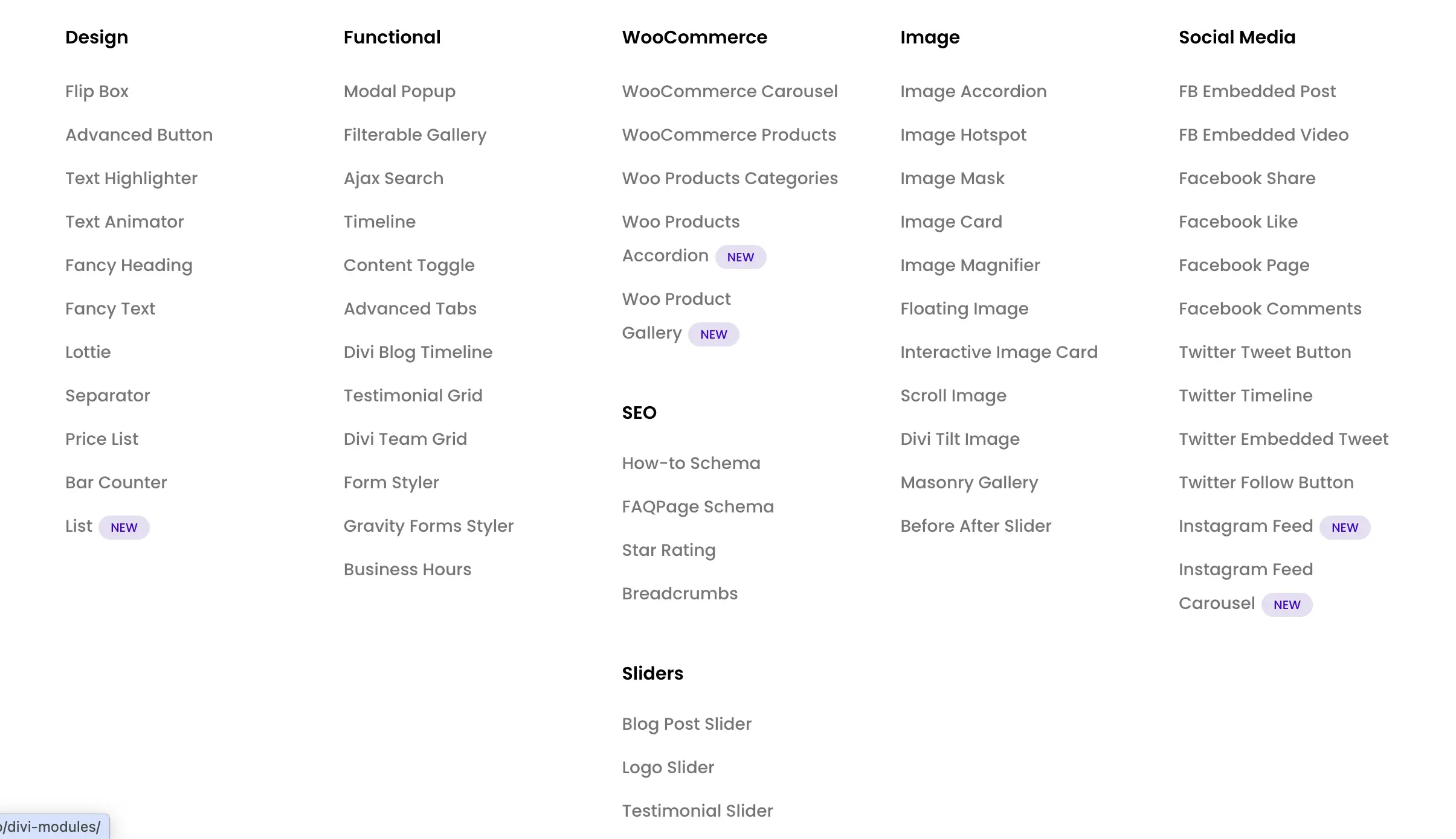 Divi Plus modules