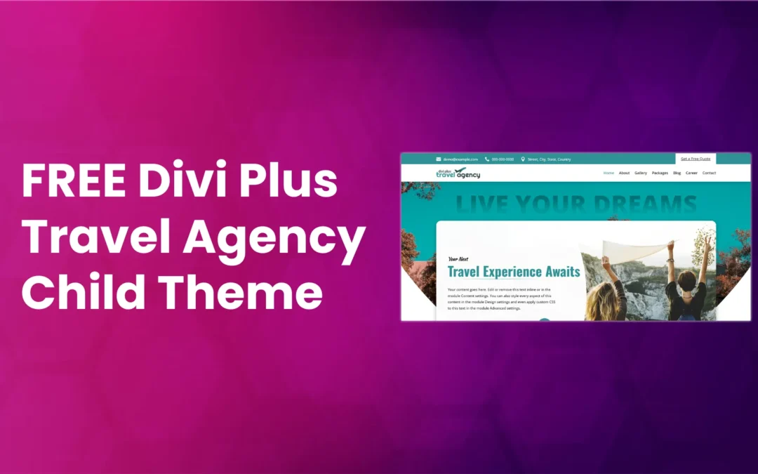Divi Travel Agency Child Theme to Showcase Your Travel Services