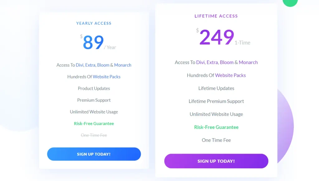 Divi pricing vs Oxygen