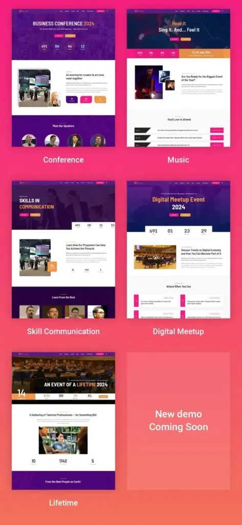 Divi theme events homepage layouts