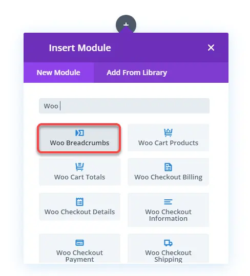 Divi Woo Breadcrumbs module