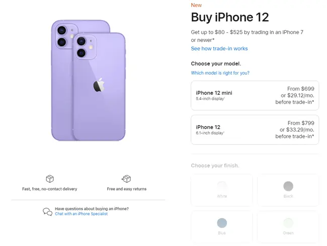 Divi WooCommerce product page example from Apple