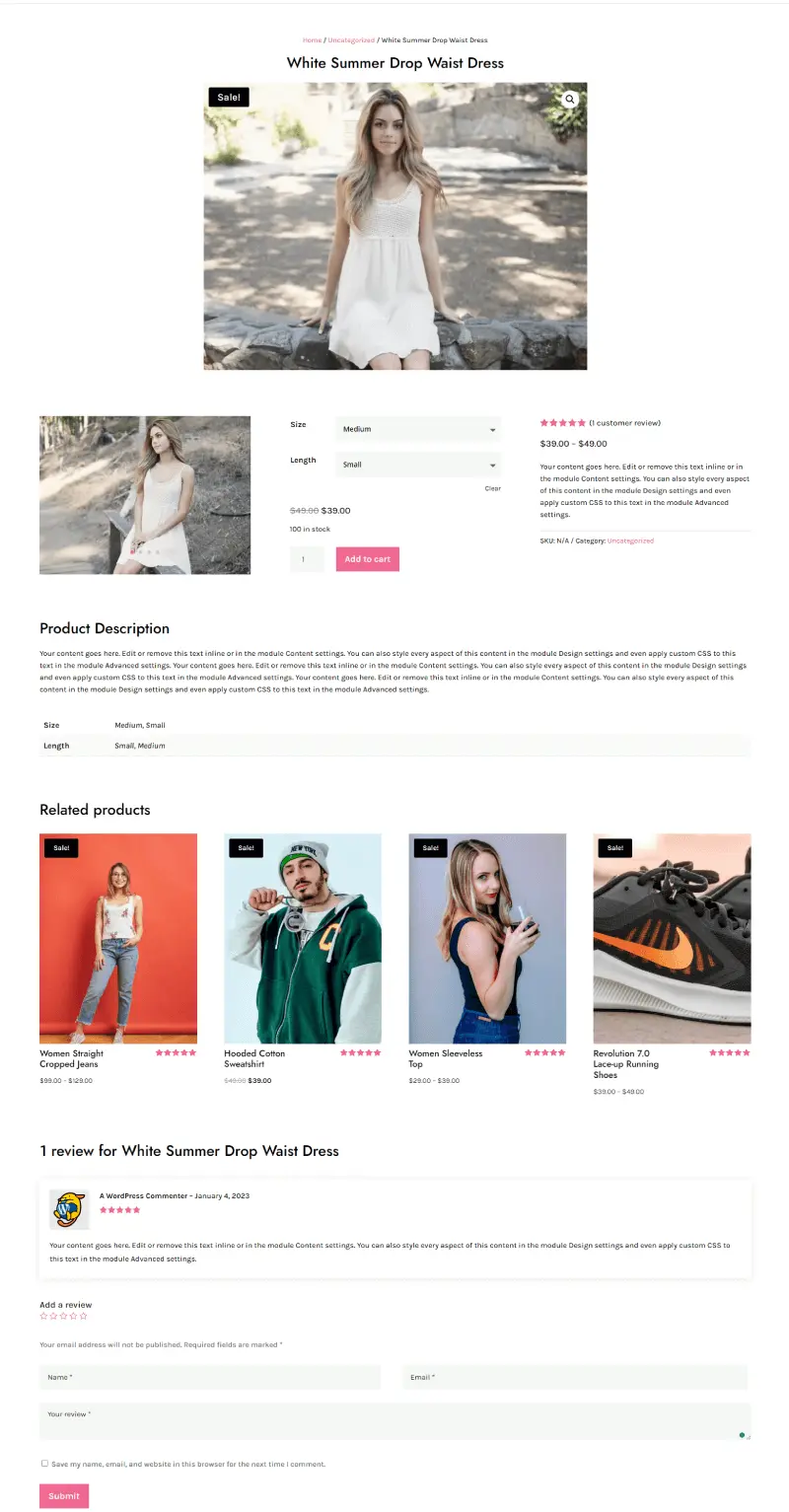 Divi WooCommerce product page layout 51