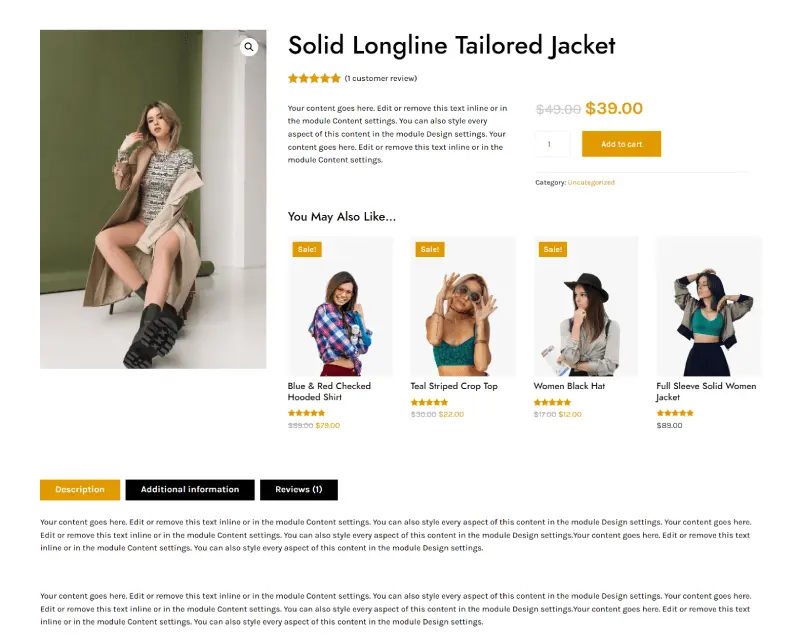 Divi WooCommerce product page layout 53