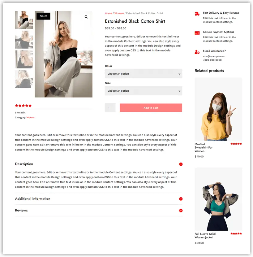 Divi WooCommerce product page template 31
