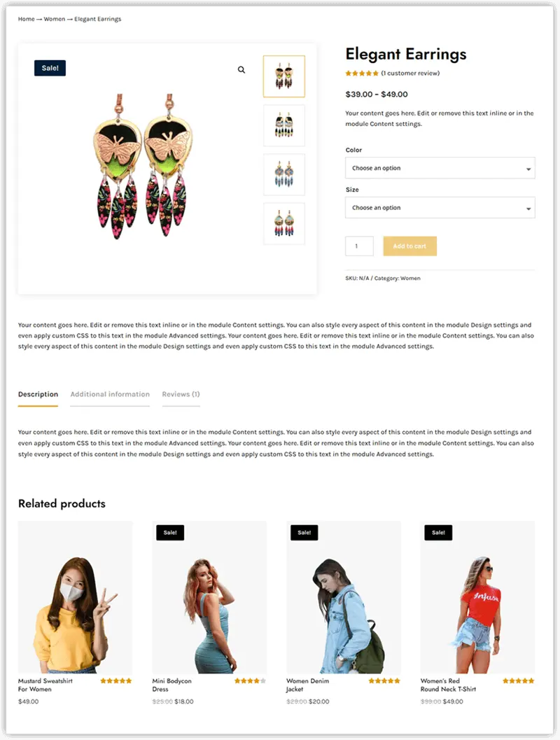 Divi WooCommerce product page template 32