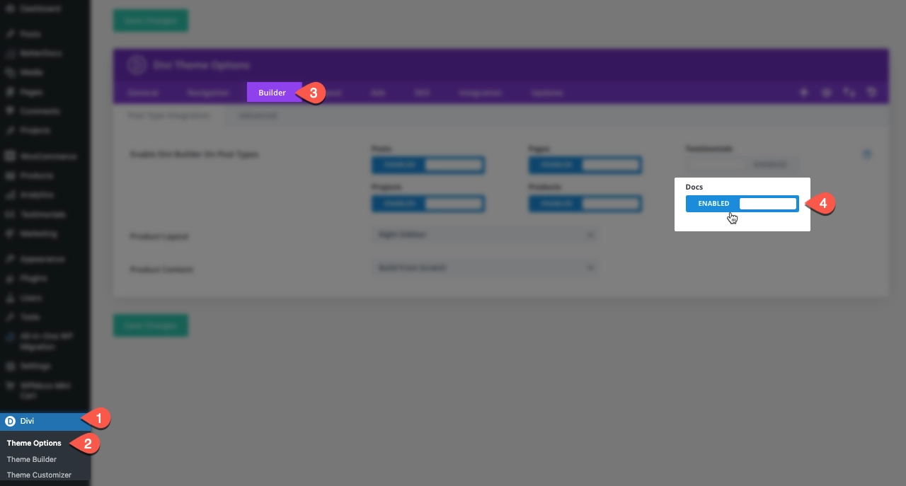 Enabling BetterDocs cpt for Divi