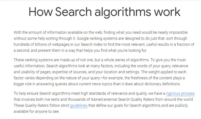How Search algorithms work