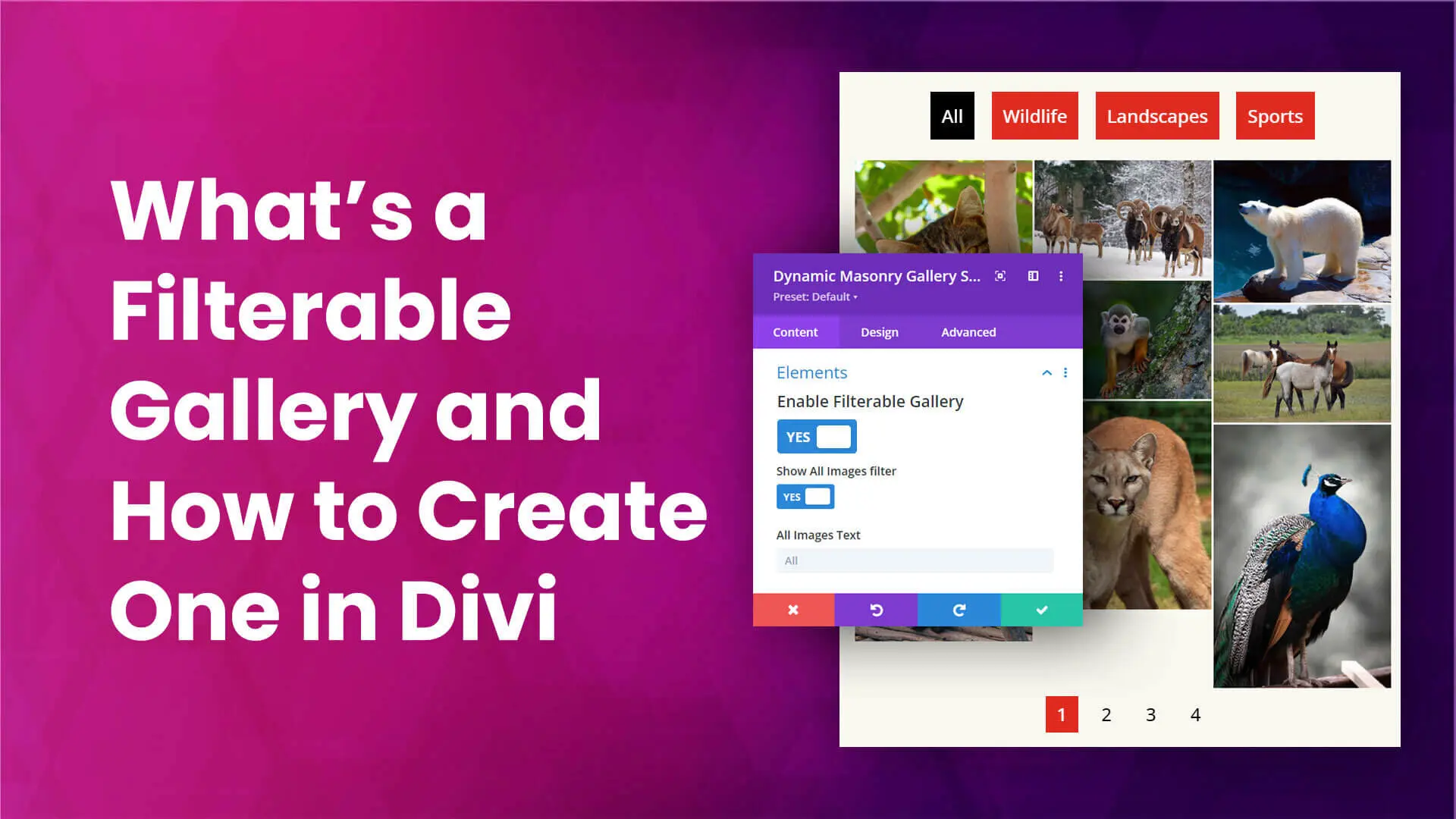How to create a Divi filterable gallery