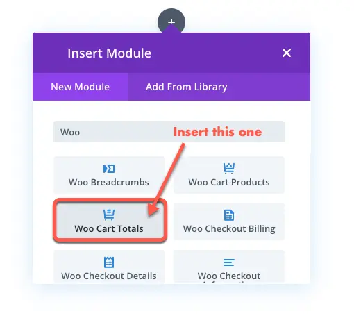 Inserting Woo Cart Totals module