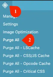 Litespeed cache clearing